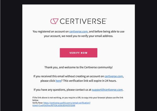 CV Verification Email
