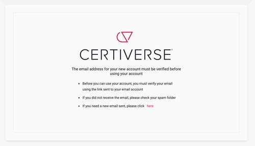 CV Sign Up Email Verification Notice